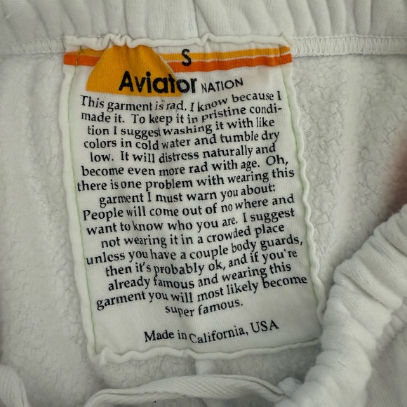 Aviator Nation Vintage White Pants with Neon Stripes - Picture 3 of 7